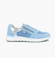 Dr Keller Nubuck Look Trainer with Side Zip and Lace Up - LJ984